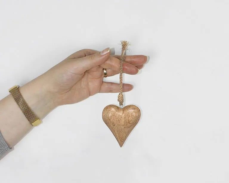 Wood Puffy Heart Ornament