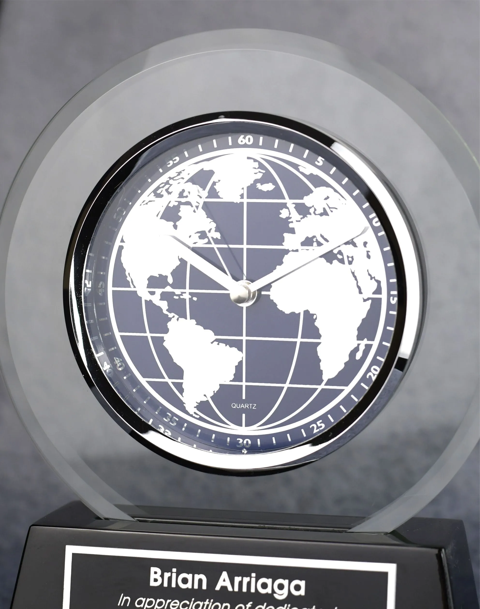 World Face Glass Clock