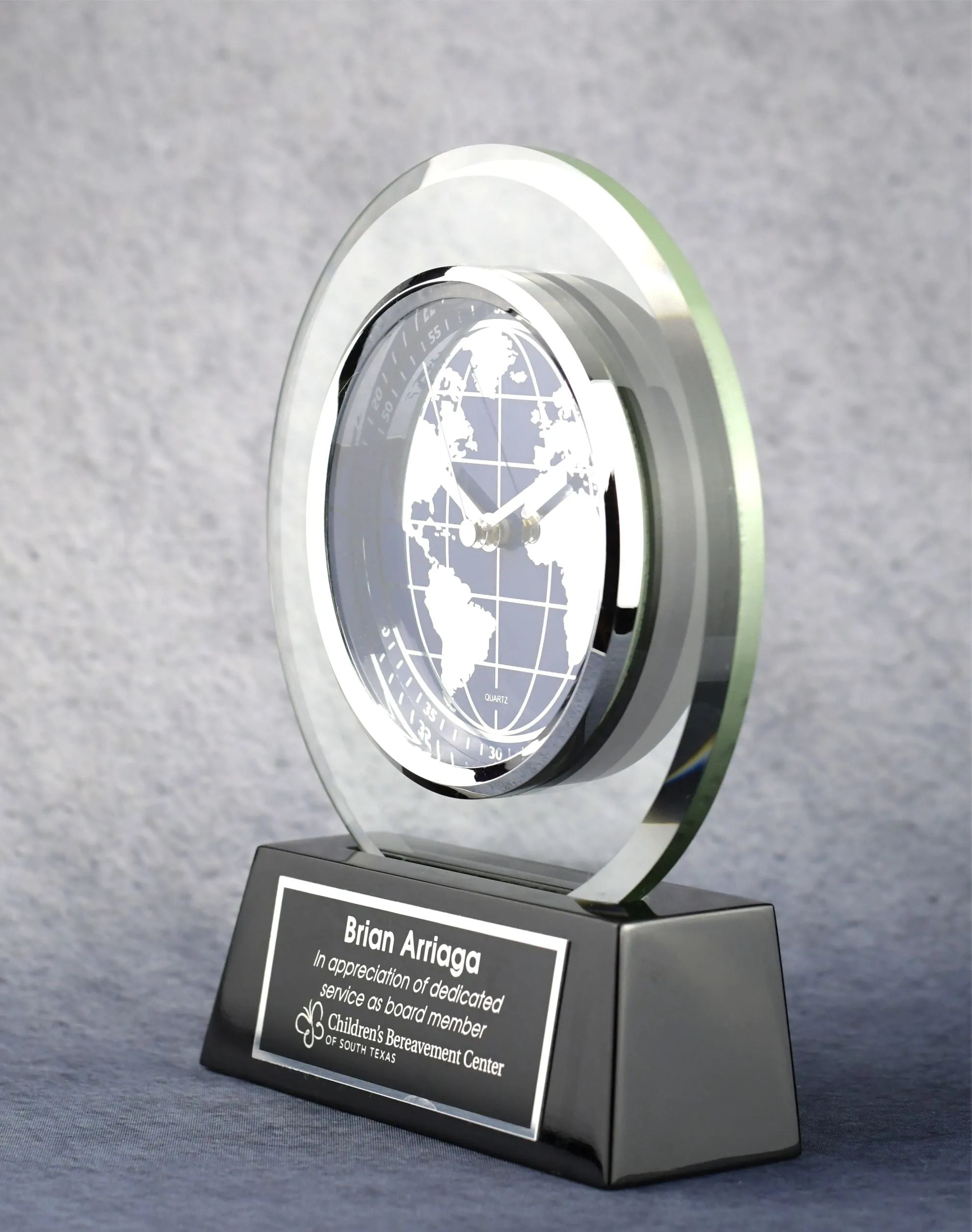 World Face Glass Clock