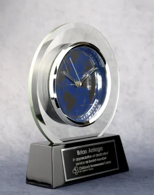 World Face Glass Clock