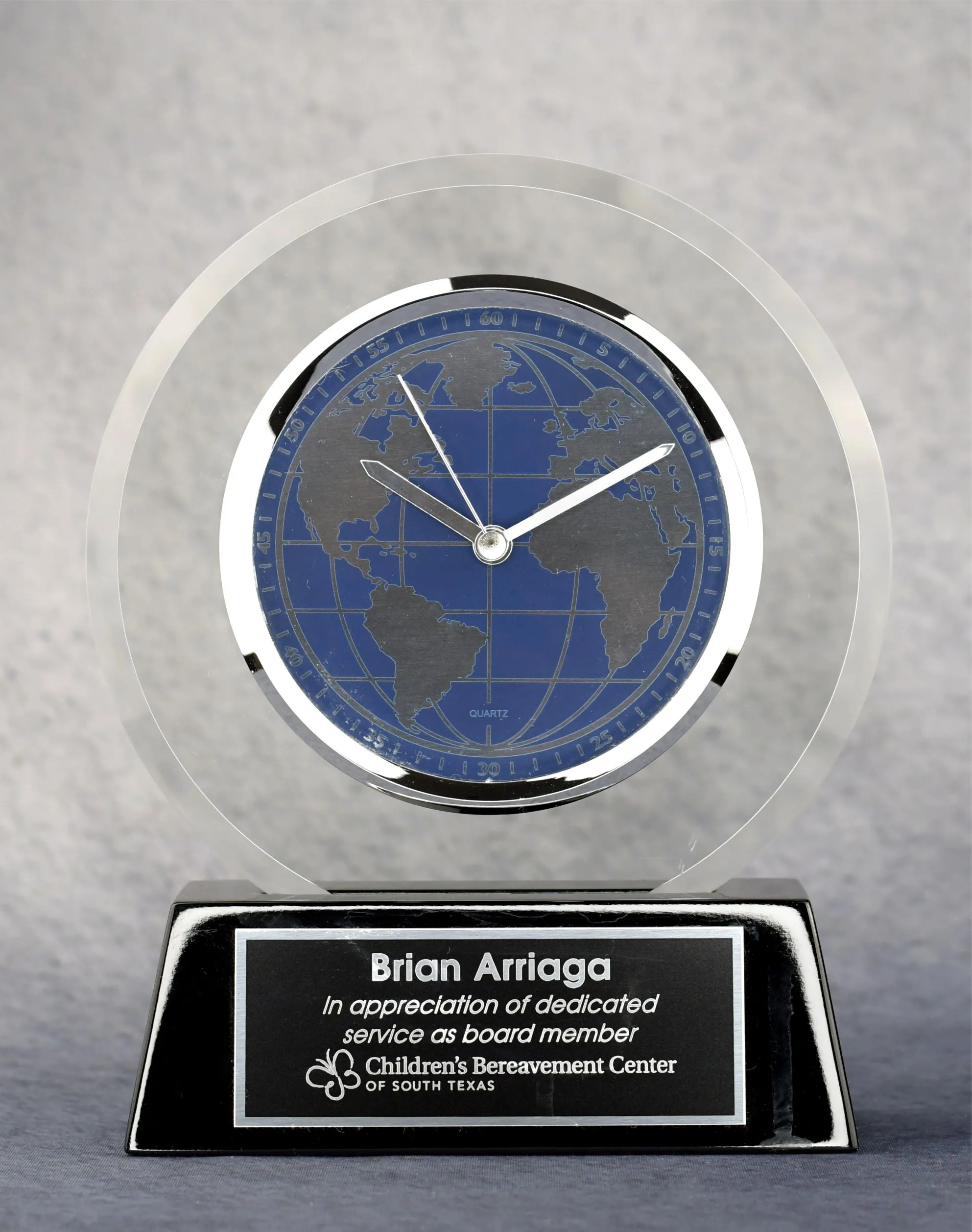 World Face Glass Clock