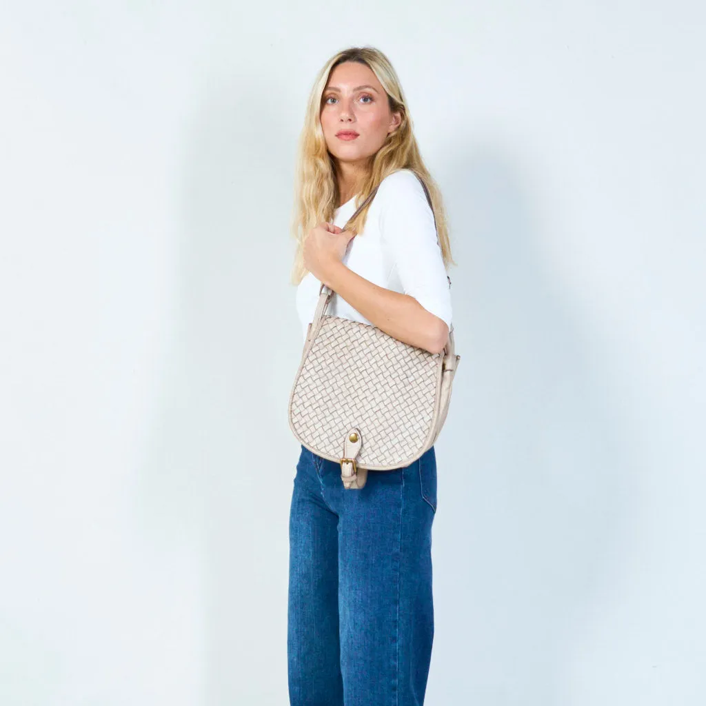 Woven leather vintage saddle bag wholesale