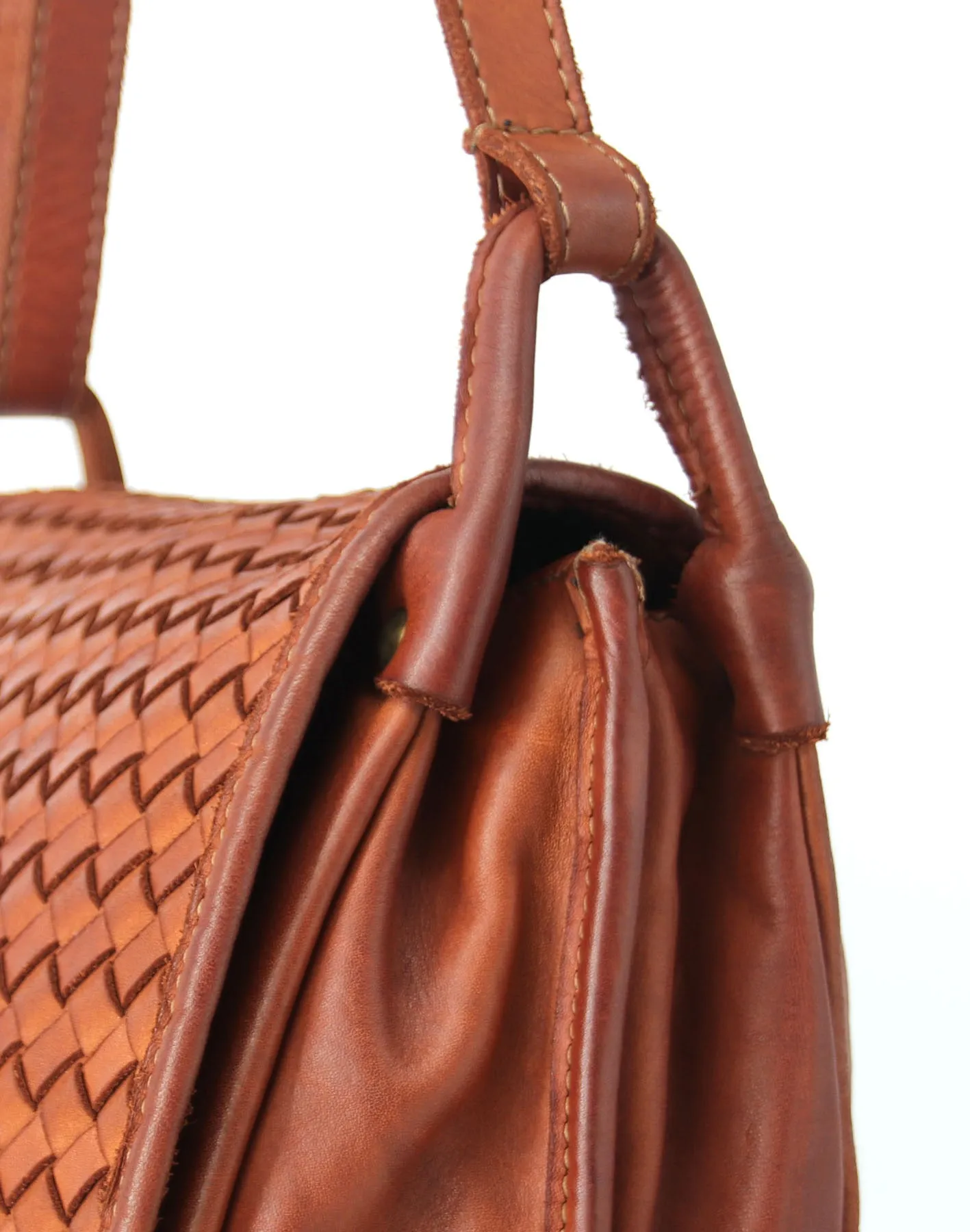 Woven leather vintage saddle bag wholesale