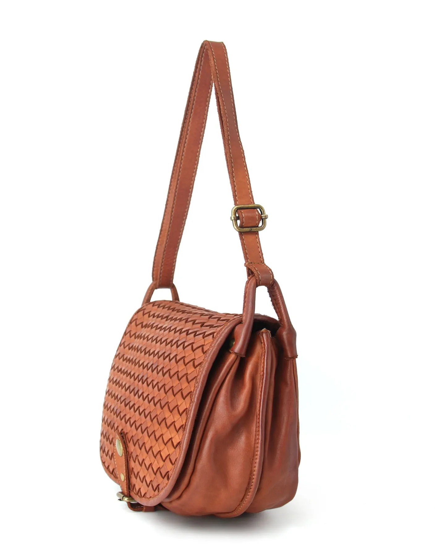 Woven leather vintage saddle bag wholesale