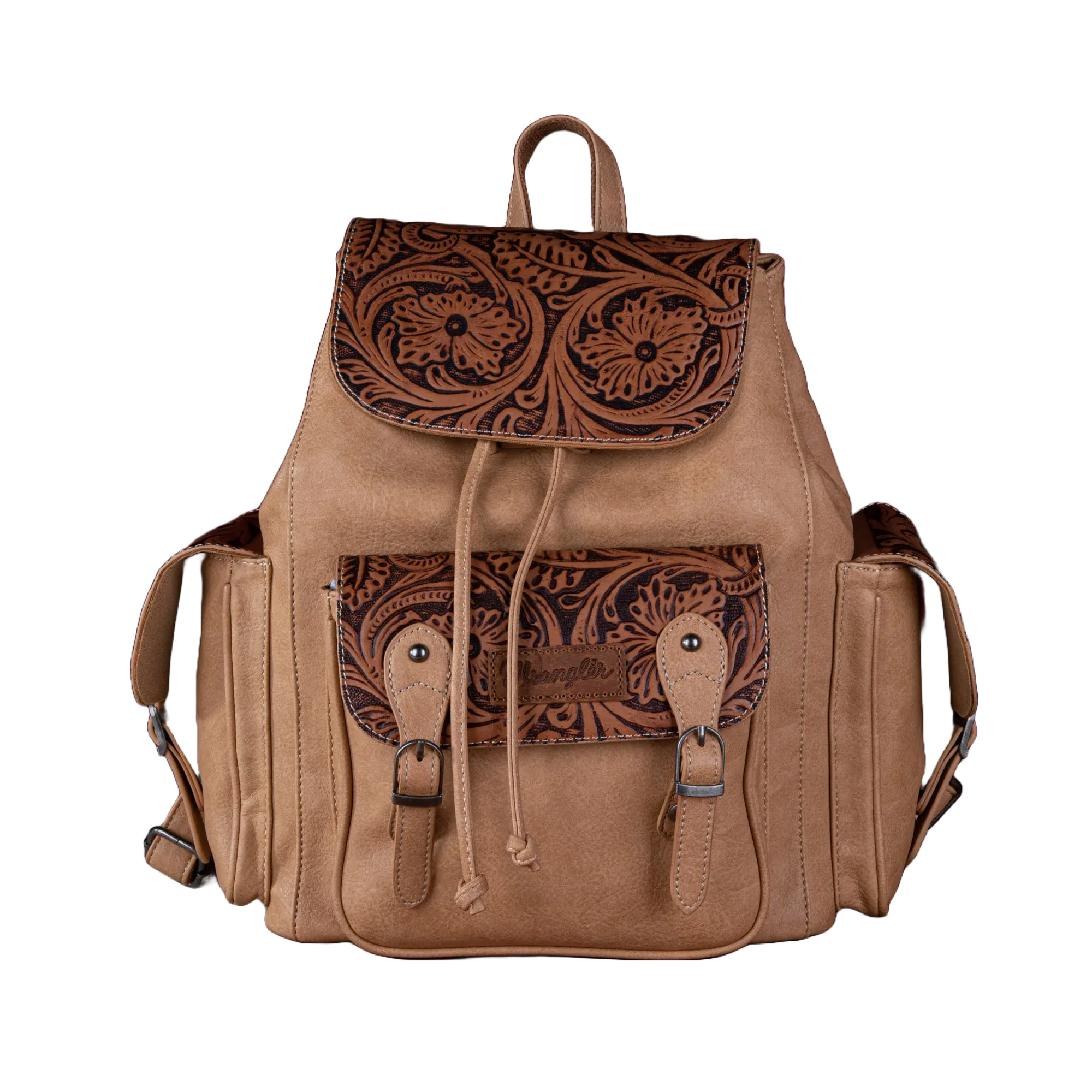 Wrangler Ladies Vintage Floral Tooled Light Brown Backpack WG12-9110BLBR
