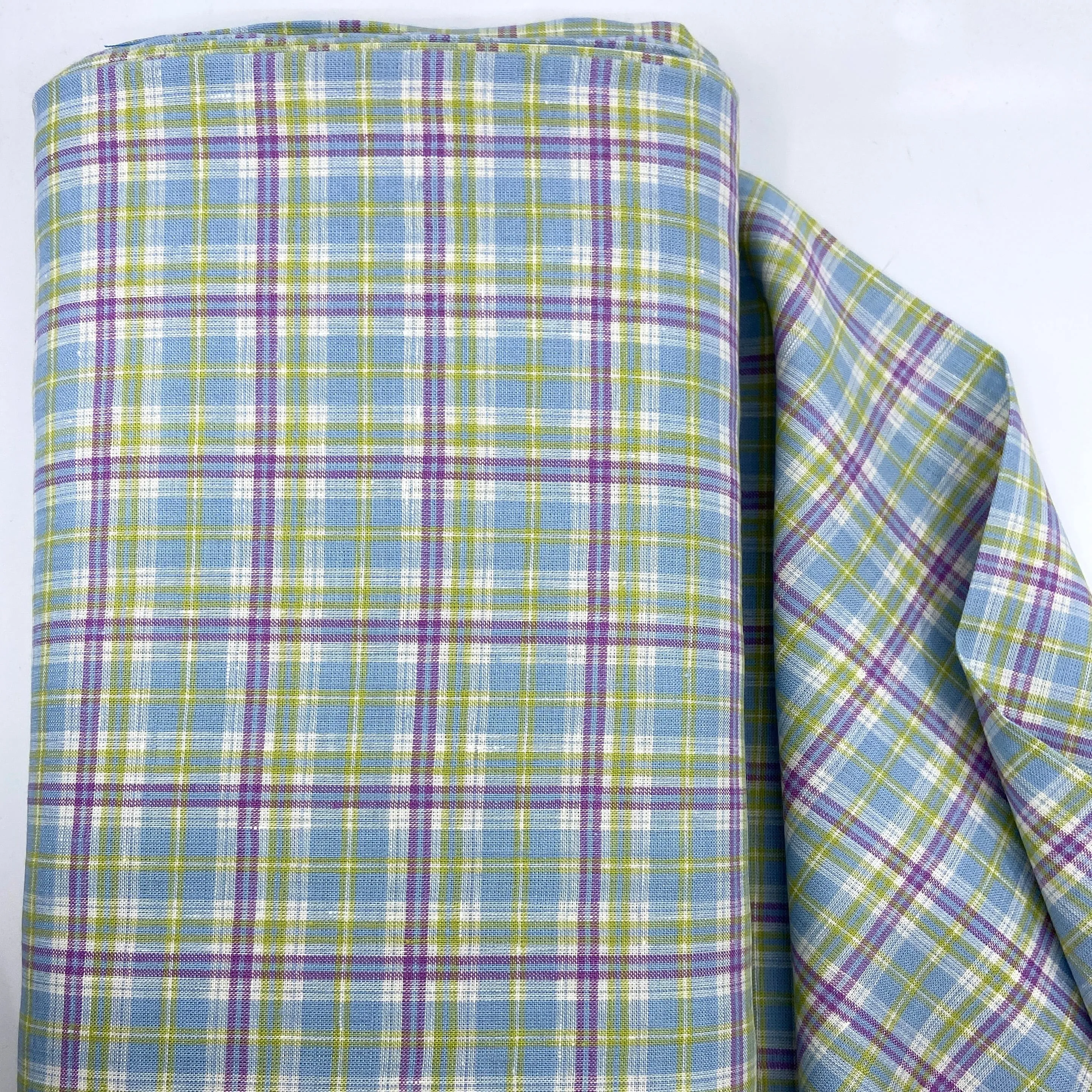 Yarn Dyed 100% Linen in Spring Plaid