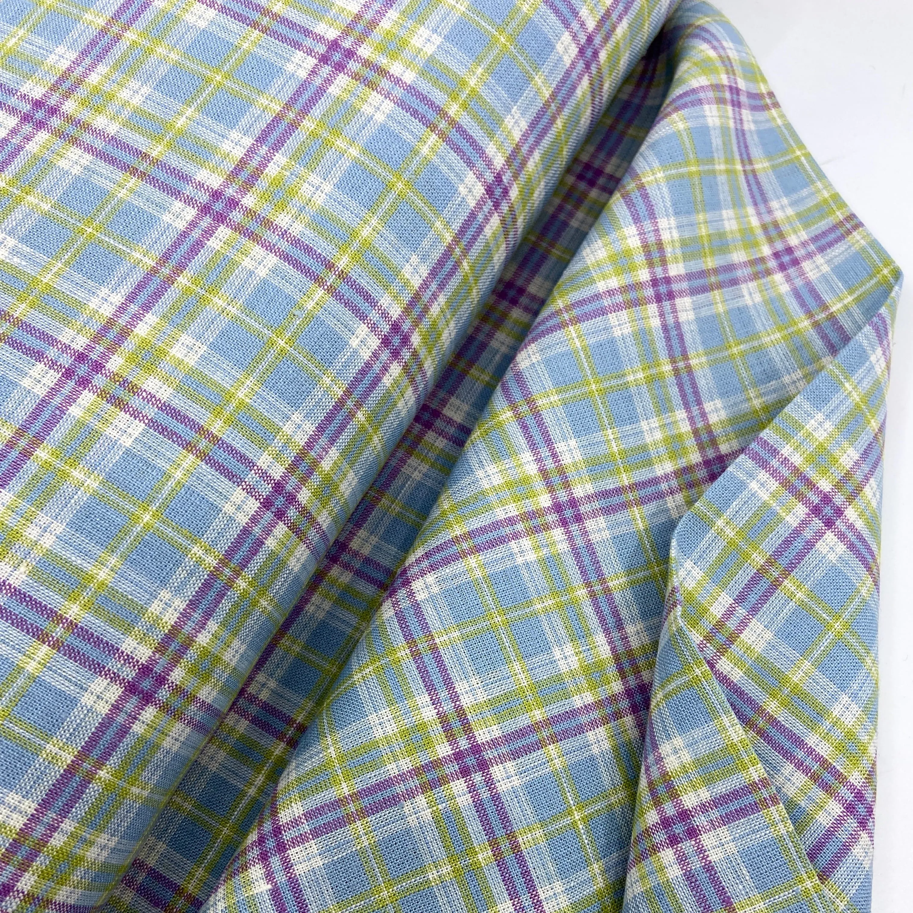 Yarn Dyed 100% Linen in Spring Plaid