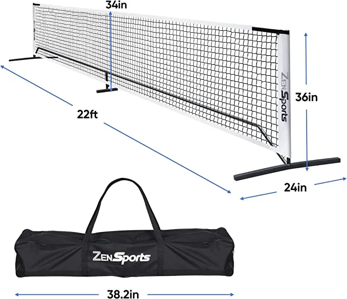 ZENY™ Portable Pickleball Net Set System with Metal Frame Stand，Including Carrying Bag