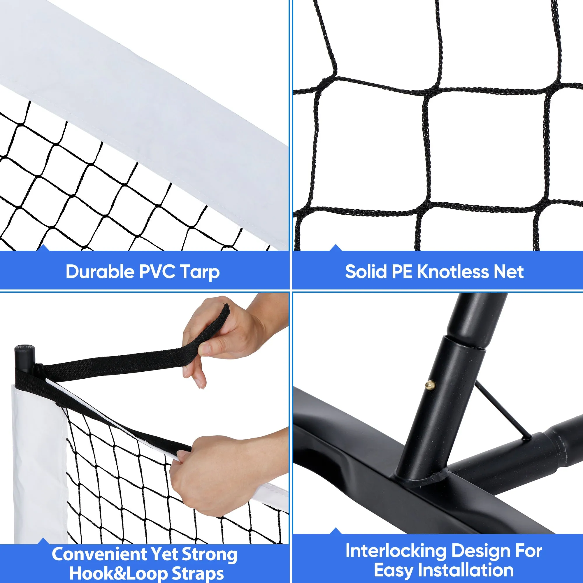 ZENY™ Portable Pickleball Net Set System with Metal Frame Stand，Including Carrying Bag